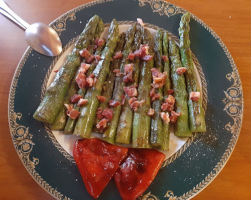 Imagen de Trigueros a la plancha con virutas de jamón